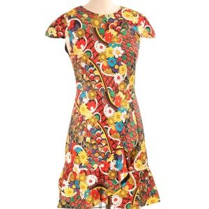 Alice+Olivia Kirby Ruffled Stretch Cotton Dress.